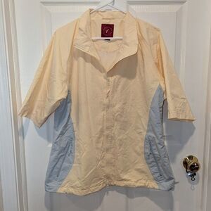 VTG Forrester's Golf Size Large Two Tone Full Zip Short Sleeve Jacket